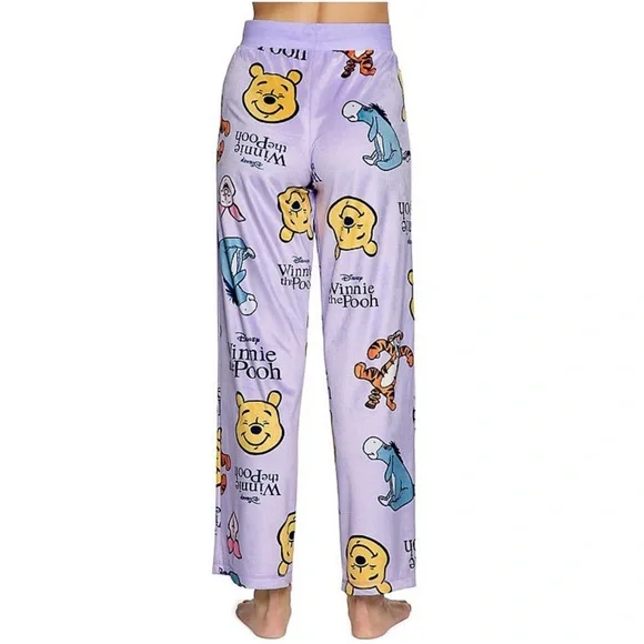 🆕 DISNEY Winnie the Pooh Lounge Pants Pajama Bottoms Purple Size Medium - Picture 2 of 11